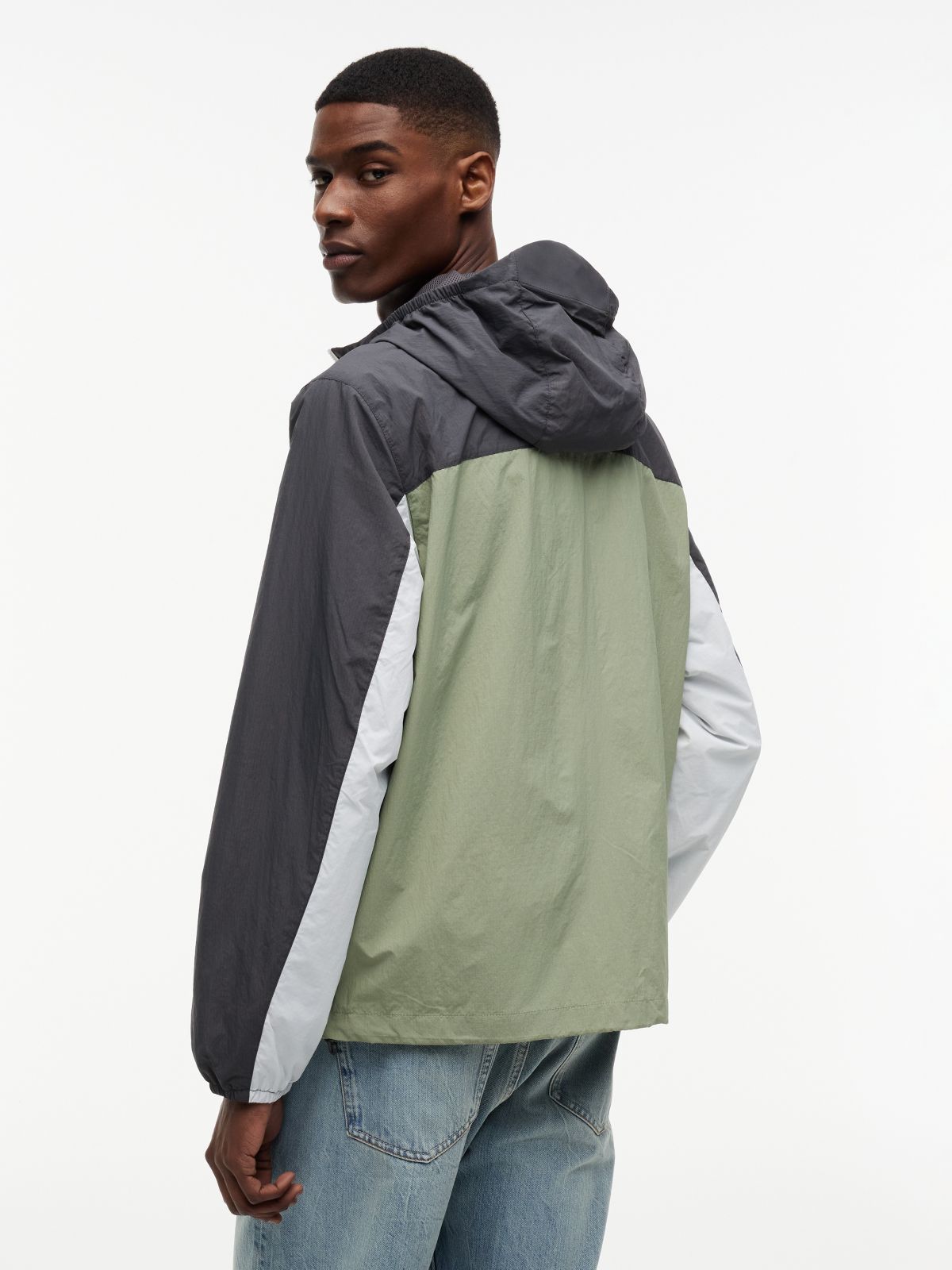 Tommy Jeans Packable Chicago Windbreaker — Spring Olive Multi