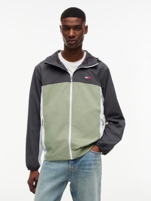 Tommy Jeans Packable Chicago Windbreaker, Spring Olive Multi
