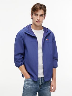 Tommy Jeans Packable Chicago Windbreaker, Blue Storm