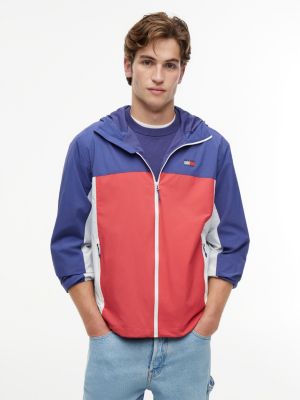 Tommy Jeans Packable Chicago Windbreaker, Anthem Red Multi
