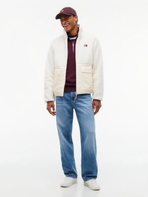 Мужская куртка Tommy Jeans Mixed-Media Teddy, цвет: Кремовый — фото 2