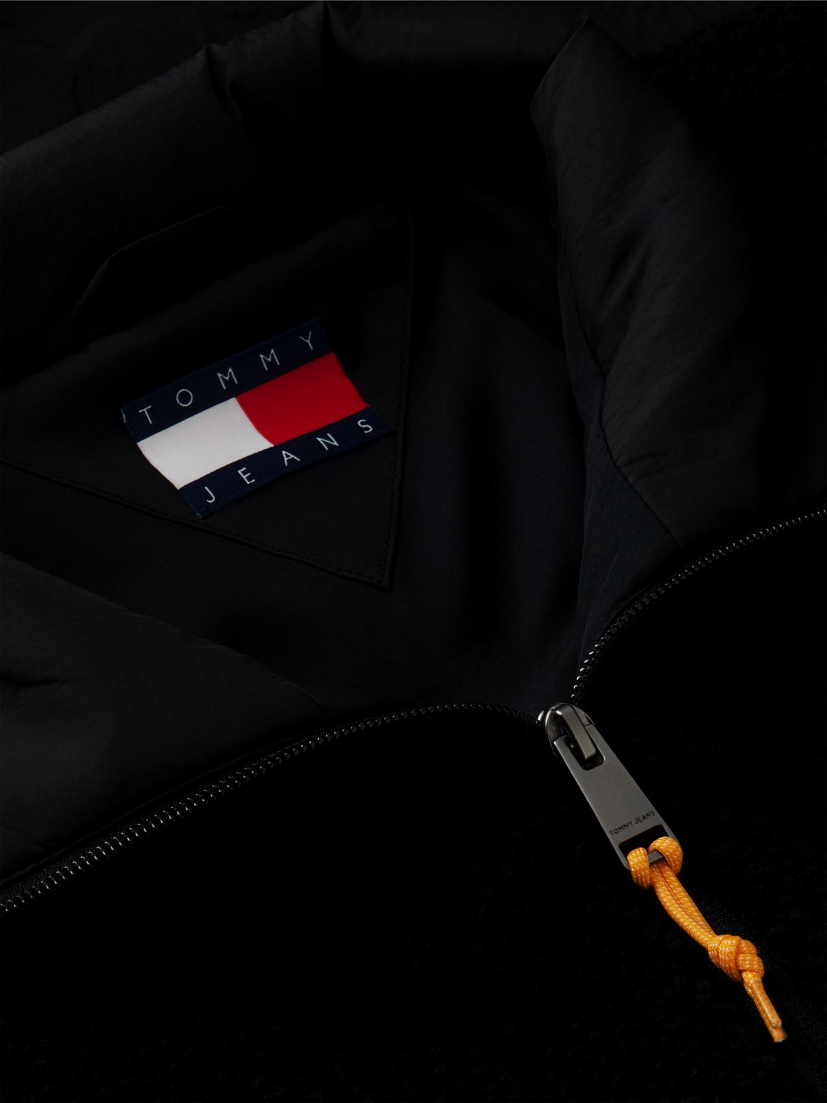 Tommy Jeans Mixed-Media Teddy Jacket — Black