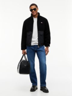Tommy Jeans Mixed-Media Teddy Jacket — Black 2