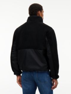 Tommy Jeans Mixed-Media Teddy Jacket — Black 4