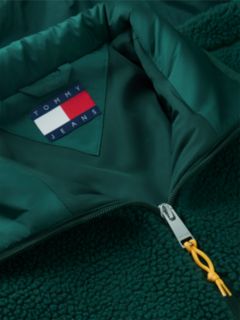 Tommy Jeans Mixed-Media Teddy Jacket — Velvet Green 6
