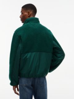 Tommy Jeans Mixed-Media Teddy Jacket — Velvet Green 4