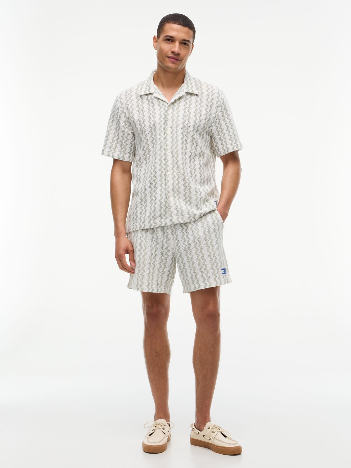 Tommy Jeans Open Weave Beach Short — Spring Olive