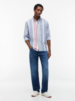 Мужские рубашки Tommy Hilfiger Tommy Jeans Striped Oxford Shirt — фото 2
