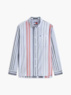 Tommy Jeans Striped Oxford Shirt — Blue Multi Stripe 5