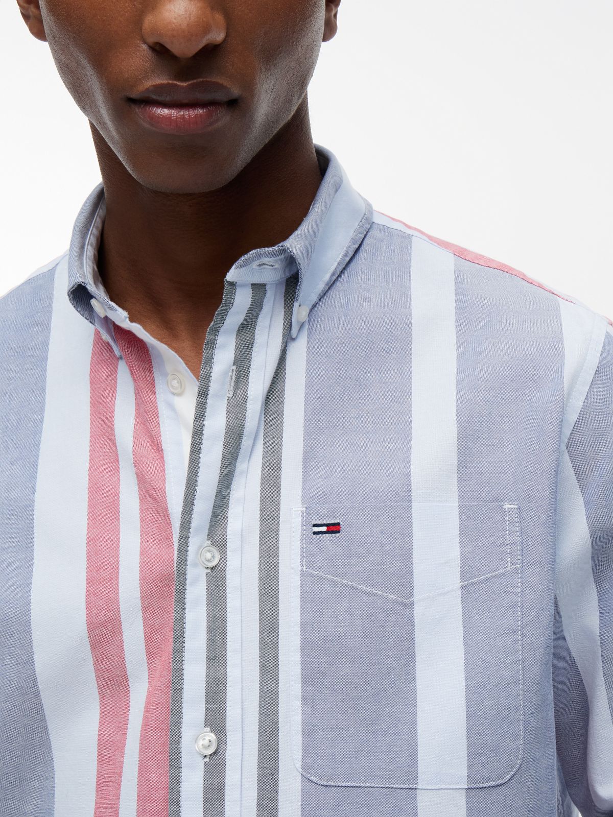 Tommy Jeans Striped Oxford Shirt — Blue Multi Stripe