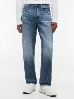 Tommy Jeans Distressed Straight Jean, Dark Wash Denim