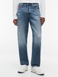 Tommy Jeans Distressed Straight Jean — Medium Wash Denim 1