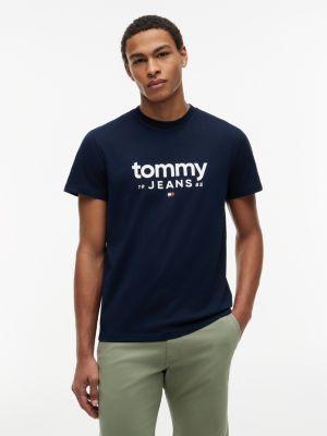 Tommy Jeans Logo Slim Fit T-Shirt, Dark Navy