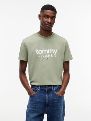 Tommy Jeans Logo Slim Fit T-Shirt, Spring Olive