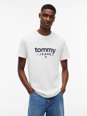 Tommy Jeans Logo Slim Fit T-Shirt, Ancient White