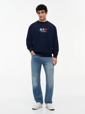 Мужские джинсы Tommy Hilfiger Tommy Jeans Multi-Crest Logo Sweatshirt — фото 2