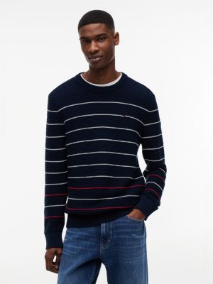 Tommy Jeans Slim Fit Striped Sweater, Dark Navy Stripe