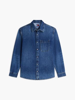 Мужские рубашки Tommy Hilfiger Tommy Jeans Regular Fit Denim Shirt — фото 5
