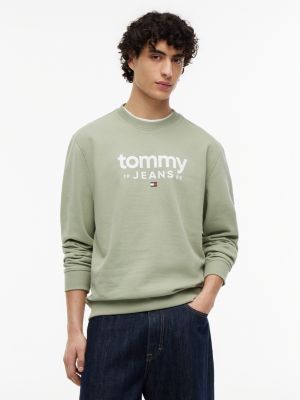 Tommy Jeans Logo Sueded Sweatshirt, Spring Olive