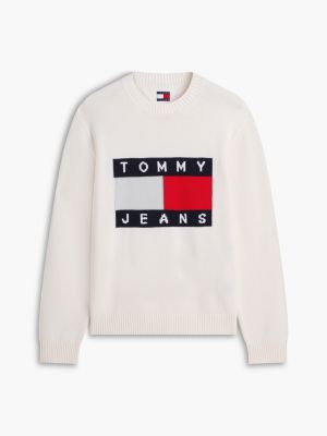 Мужские джинсы Tommy Hilfiger Tommy Jeans Flag Logo Crewneck Sweater — фото 5
