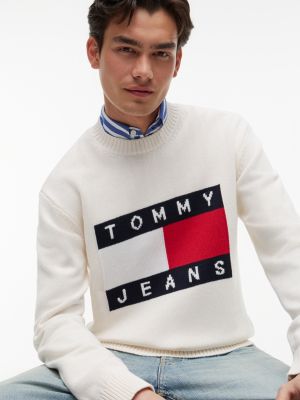 Мужские джинсы Tommy Hilfiger Tommy Jeans Flag Logo Crewneck Sweater — фото 3