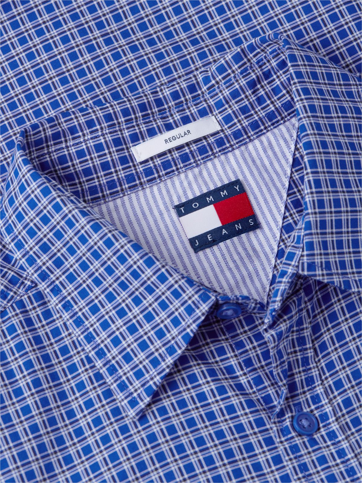 Tommy Jeans Regular Fit Twill Shirt — Providence Blue Check