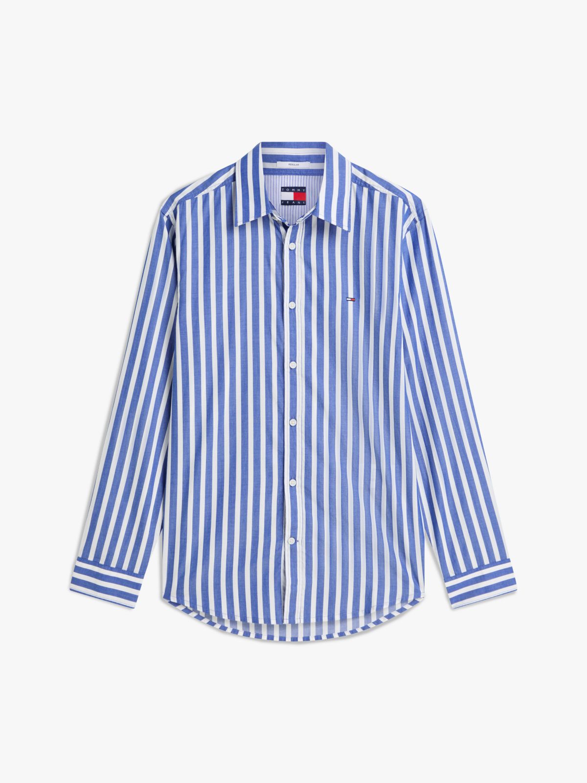Tommy Jeans Regular Fit Twill Shirt — Providence Blue Stripe