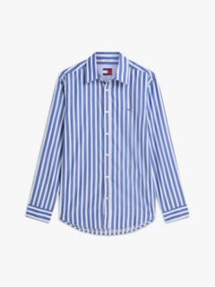 Tommy Jeans Regular Fit Twill Shirt — Providence Blue Stripe 5