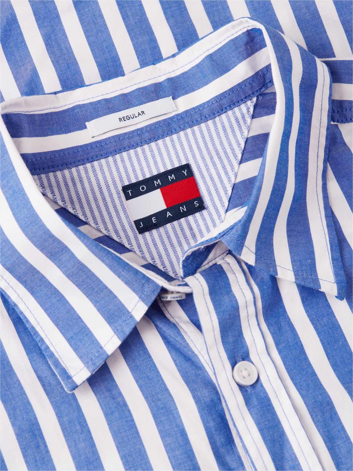 Tommy Jeans Regular Fit Twill Shirt — Providence Blue Stripe