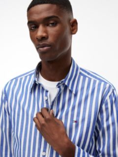 Tommy Jeans Regular Fit Twill Shirt — Providence Blue Stripe 3