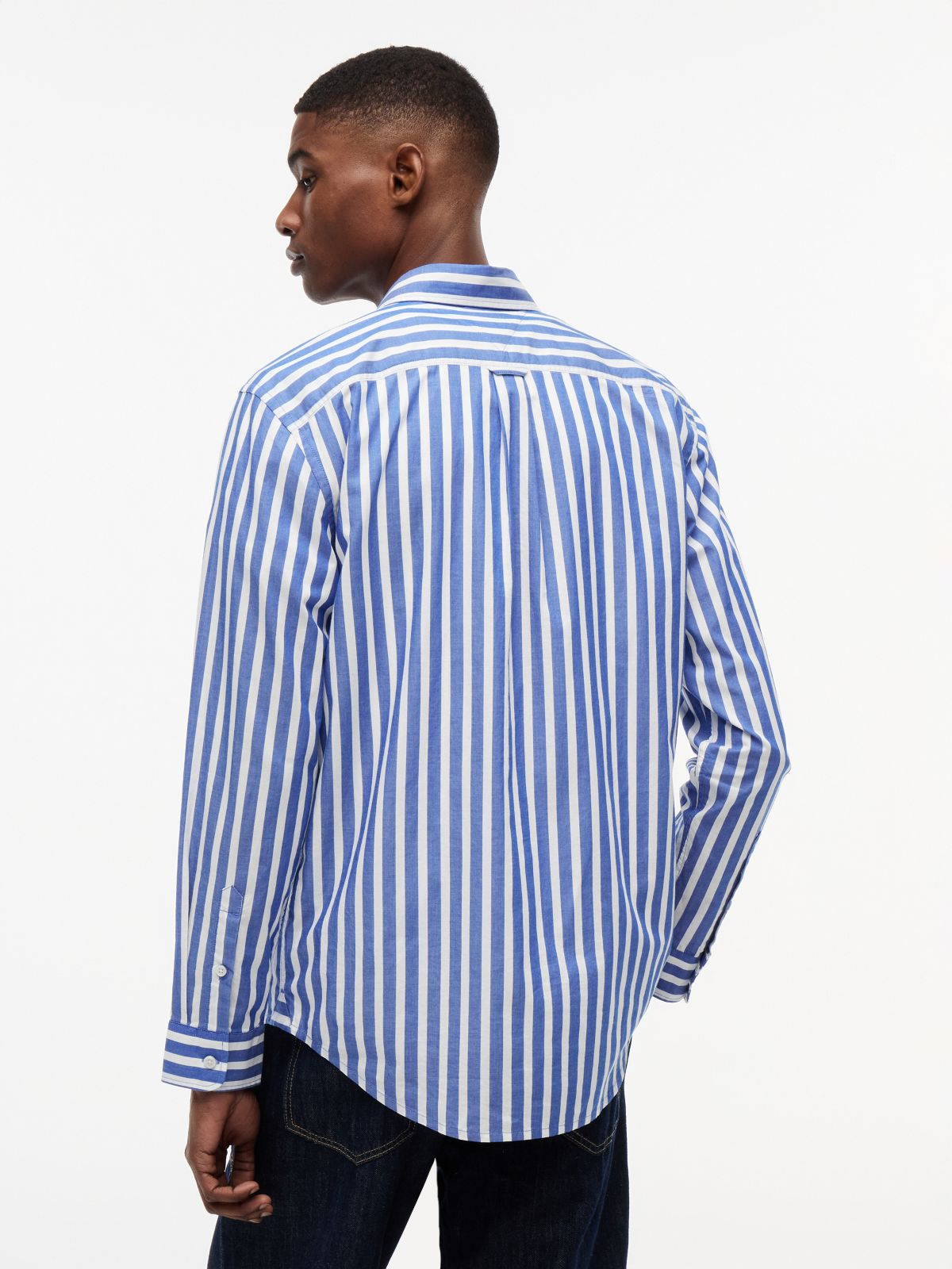 Tommy Jeans Regular Fit Twill Shirt — Providence Blue Stripe