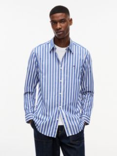 Tommy Jeans Regular Fit Twill Shirt — Providence Blue Stripe 1
