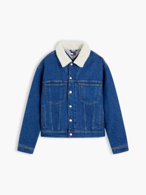 Мужская куртка Tommy Jeans Archive Teddy Denim Jacket, цвет: Джинсовый синий — фото 6