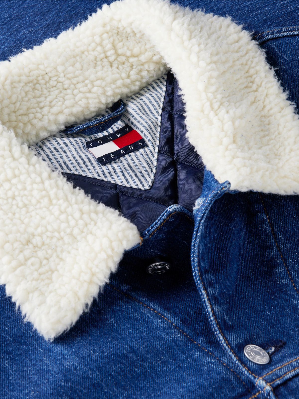 Tommy Jeans Archive Teddy Denim Jacket — Denim Blue