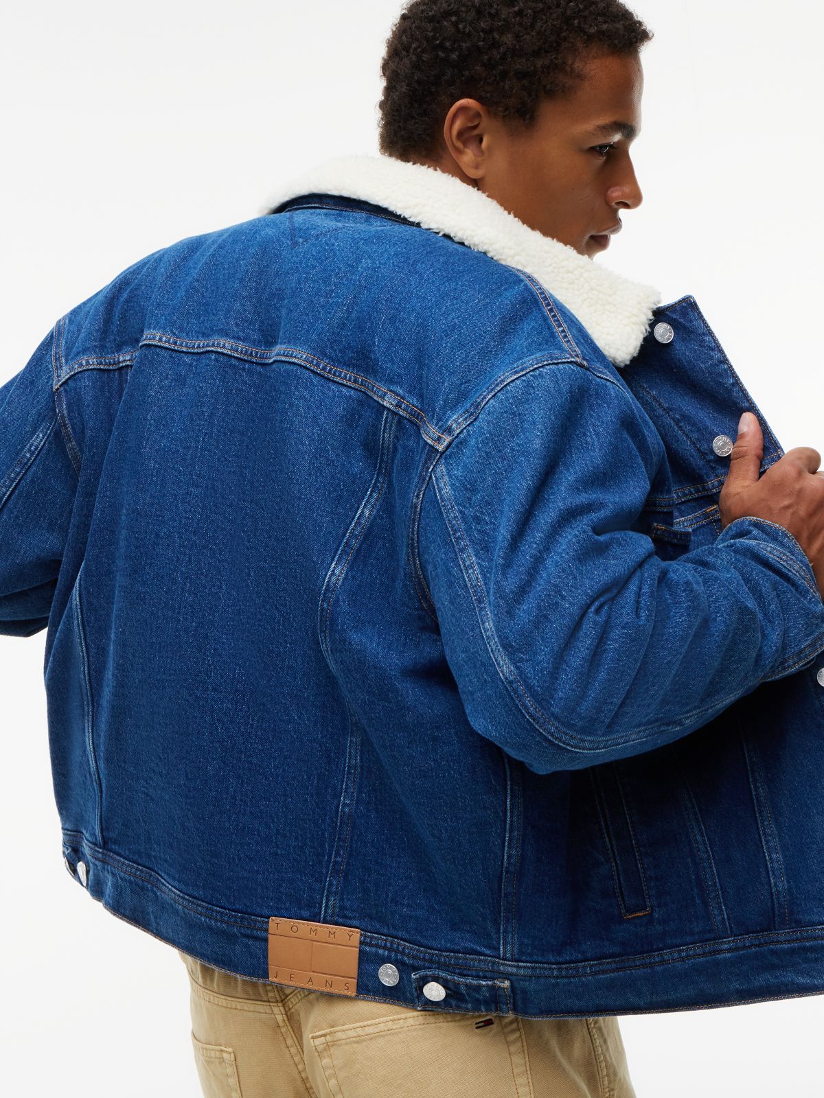 Tommy Jeans Archive Teddy Denim Jacket — Denim Blue