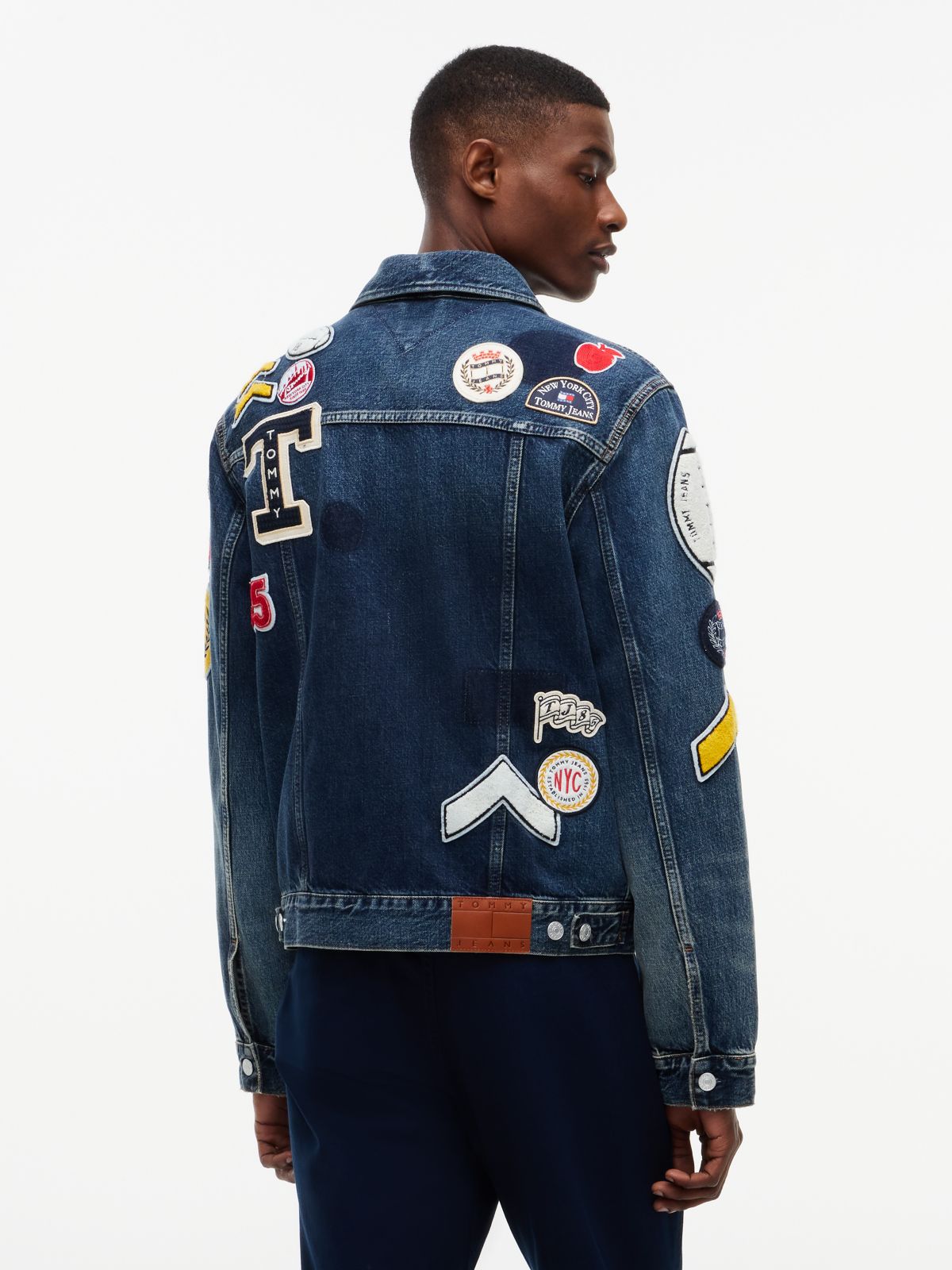 Tommy Jeans Allover Patch Denim Jacket — Denim Dark