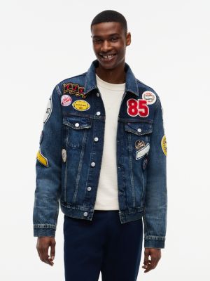 Tommy Jeans Allover Patch Denim Jacket, Denim Dark