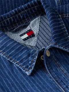 Tommy Jeans Striped Denim Shirt Jacket — Denim Dark 7