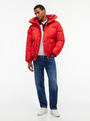 Мужская куртка Tommy Jeans Hooded Utility Puffer, цвет: Алый — фото 2