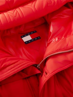 Мужская куртка Tommy Jeans Hooded Utility Puffer, цвет: Алый — фото 7