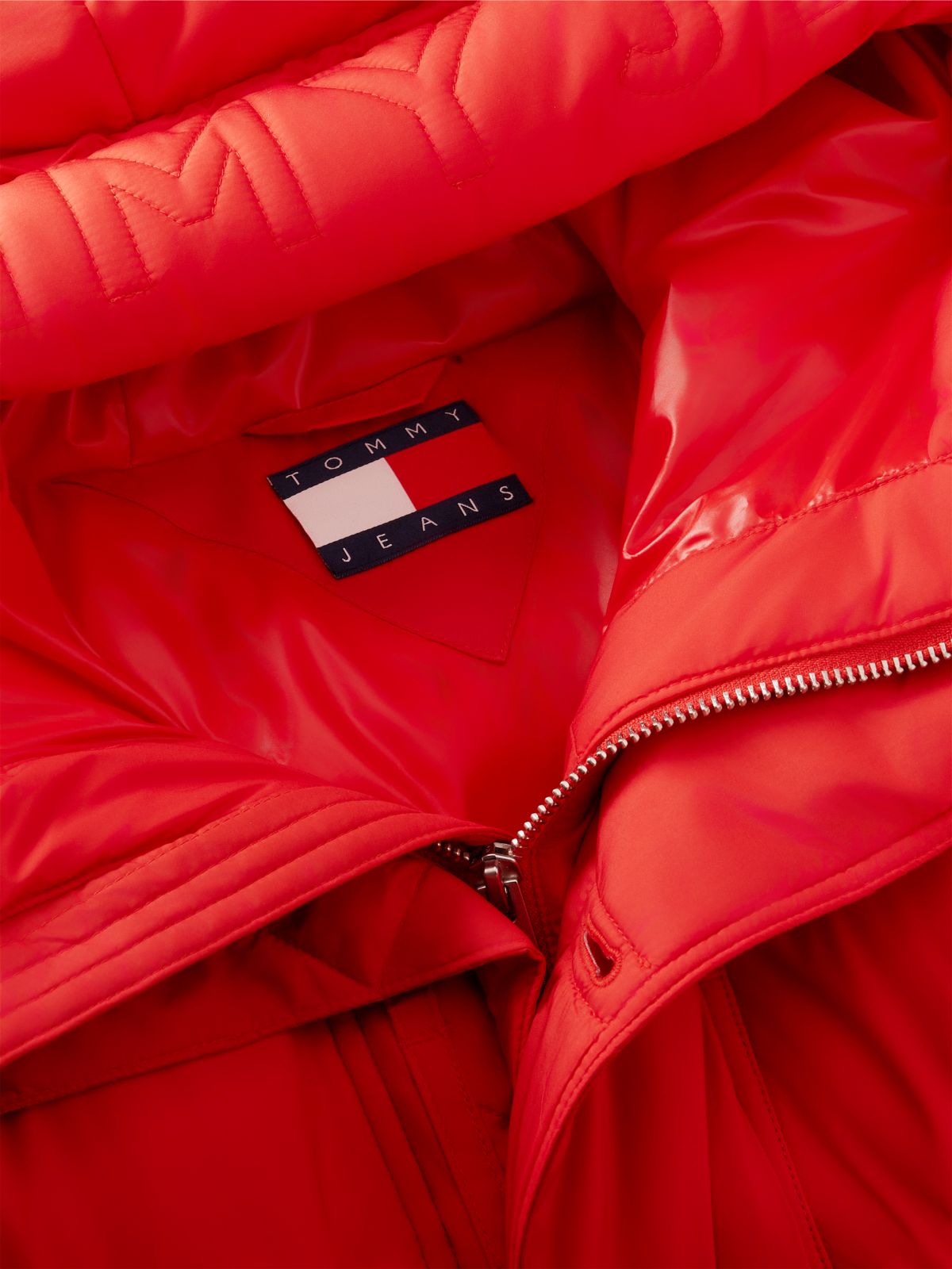 Tommy Jeans Hooded Utility Puffer Jacket — Scarlet Flare
