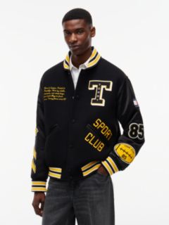 Tommy Jeans Wool-Blend Varsity Jacket — Black 1