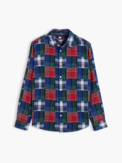 Tommy Jeans Double Cloth Patchwork Shirt — Dark Blue Check 5