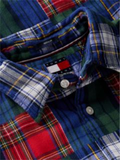 Tommy Jeans Double Cloth Patchwork Shirt — Dark Blue Check 6