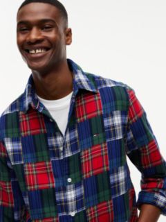 Tommy Jeans Double Cloth Patchwork Shirt — Dark Blue Check 3