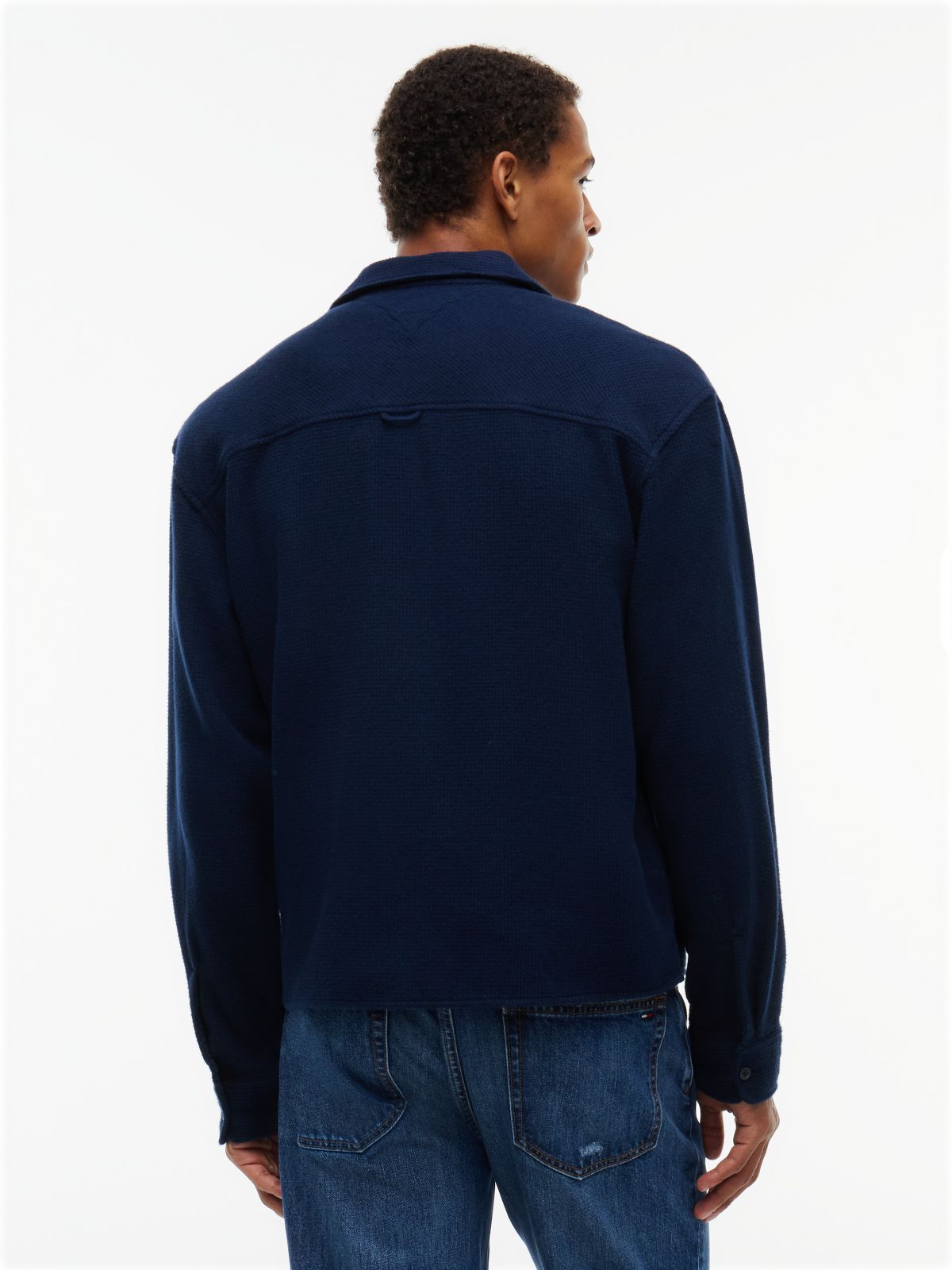 Tommy Jeans Boxy Brushed Waffle Shirt — Dark Blue