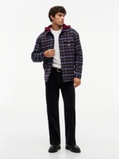 Tommy Jeans Hooded Overshirt — Calypso Berry Check 2