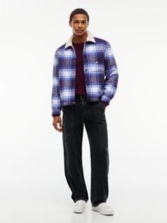 Tommy Jeans Brushed Check Shirt Jacket — Dark Blue 2