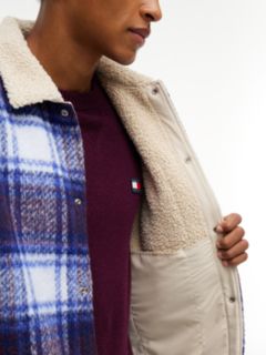Tommy Jeans Brushed Check Shirt Jacket — Dark Blue 4