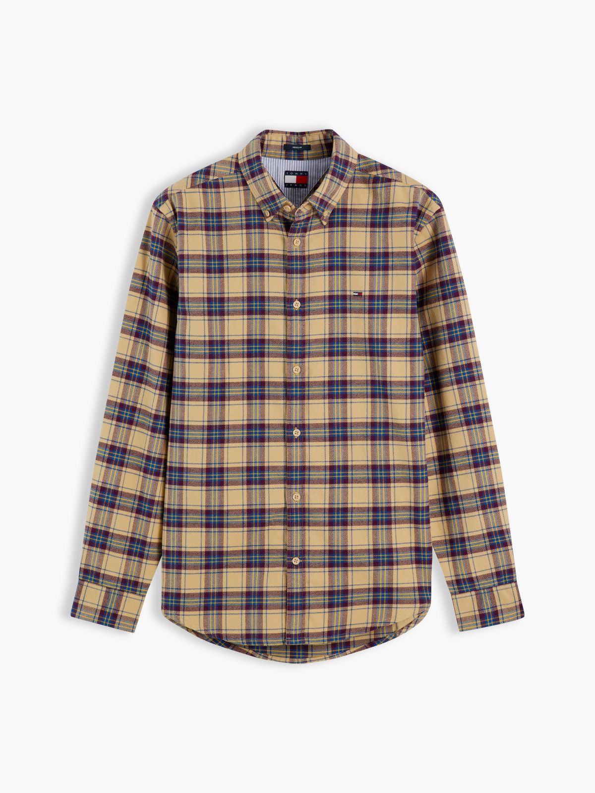 Tommy Jeans Brushed Check Flannel Shirt — Sandy Beige